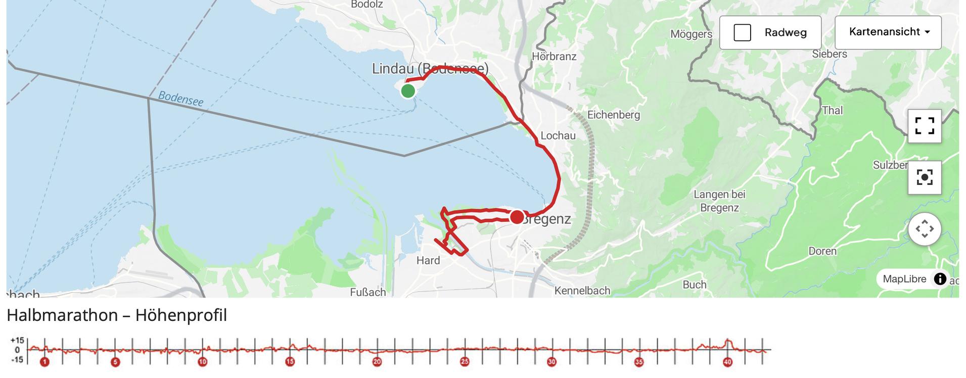 Halbmarathon-Streckenplan 3-Länder-Marathon Halbmarathon-Streckenplan 3-Länder-Marathon