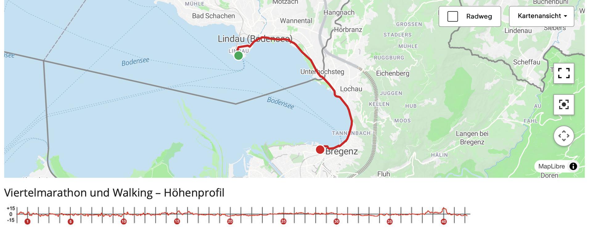 Viertelmarathon-Streckenplan 3-Länder-Marathon Viertelmarathon-Streckenplan 3-Länder-Marathon